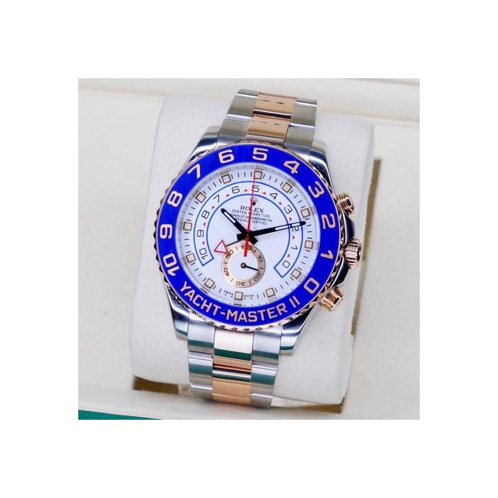 Rolex Yacht-Master II116681 White Dial Two Tone Rose Gold & Steel 44mm