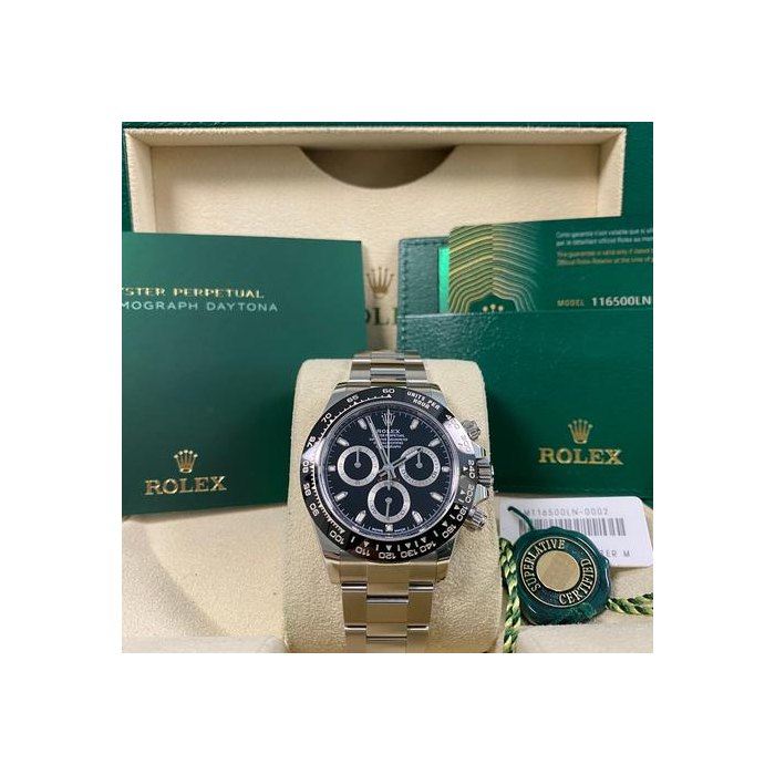 Rolex DaytonaUNPOLISHED 2023 Like NEW Daytona Steel Black Dial 116500LN FULL SET