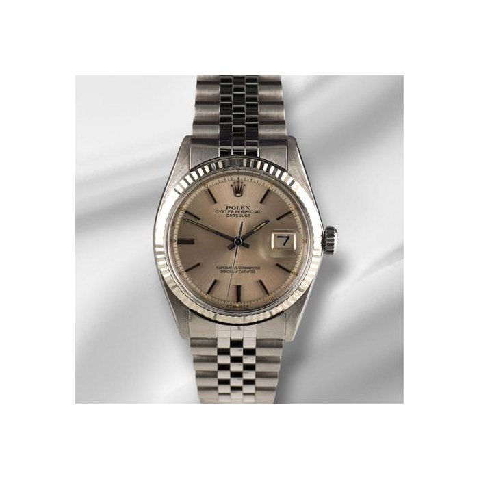 Rolex Datejust36mm Datejust Mens Stainless Steel Watch Fluted Jubilee Silver Dial 1601