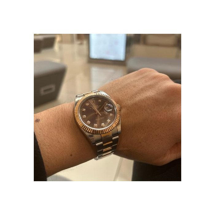 Rolex Datejust41 Rose Gold chocolate dial diamond oyster perpetual bracelet Ref. 126331