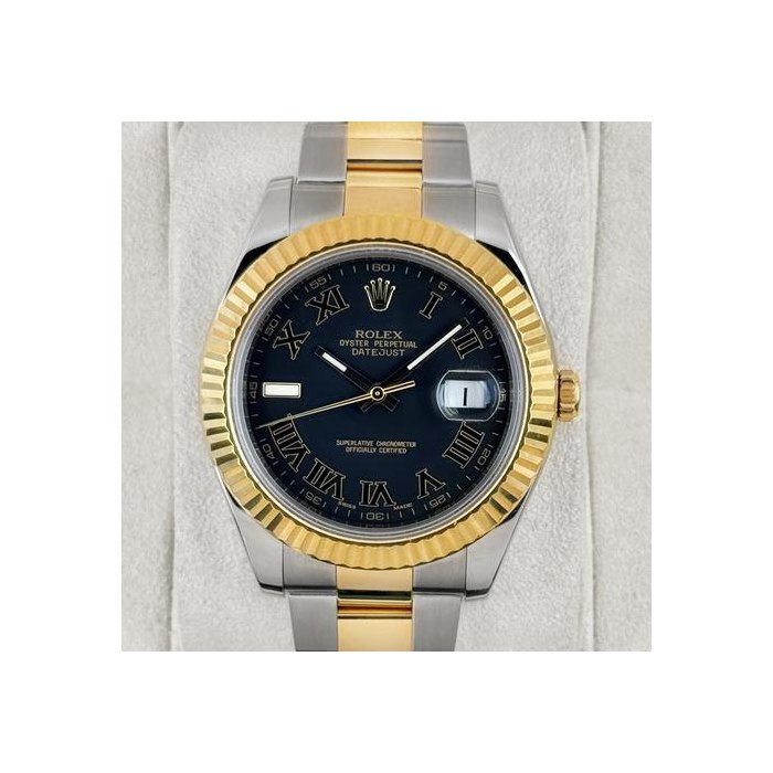 Rolex Datejust II2010 Datejust II 41mm 116333 Two-Tone Oyster Grey Black Roman Numeral Dial