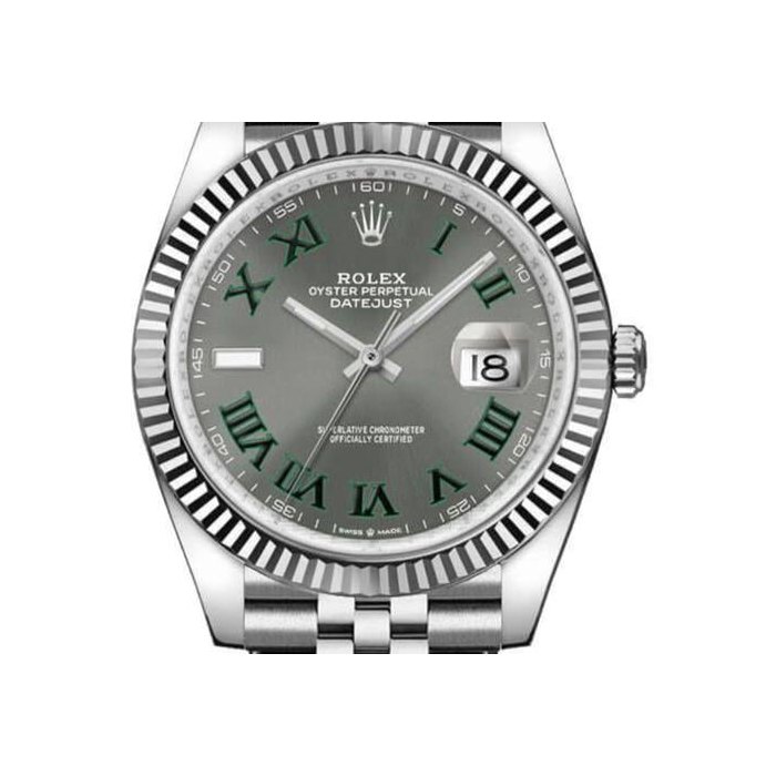 Rolex Datejust36mm Slate Grey Wimbledon Dial Jubilee Bracelet Midsize Watch 126234-0045 Complete Full Set
