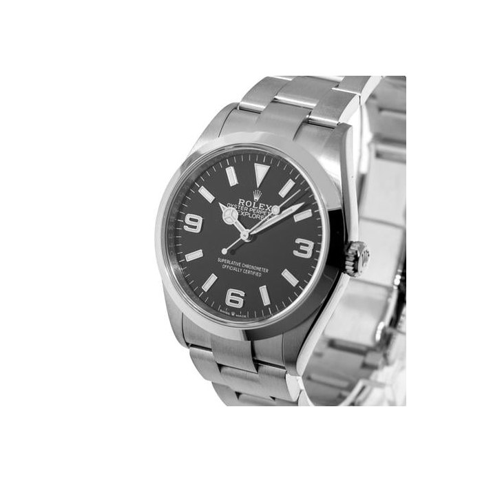 Rolex ExplorerI 36mm Stainless Steel Black Dial & Smooth Bezel 124270