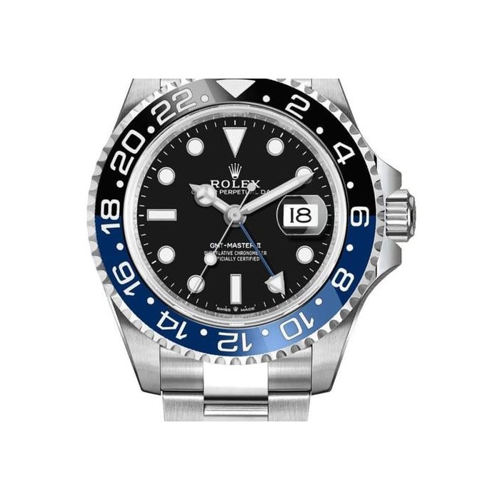 Rolex GMT-Master IIBatman Black Dial Oyster Stainless Steel Men's Watch 126710BLNR-0003 Includes Box