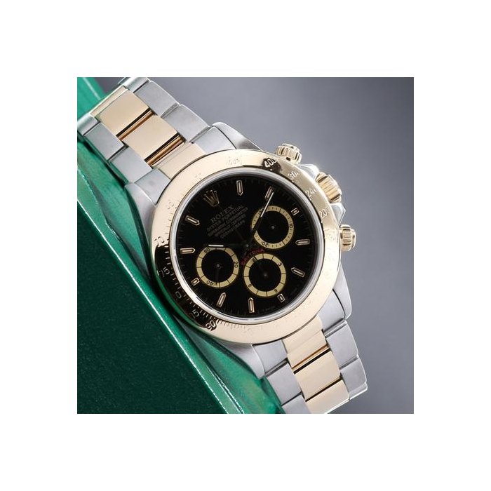 Rolex Daytona40mm Two-Tone Black/Champagne Dial Yellow Gold Tachymeter Bezel Oyster 16523