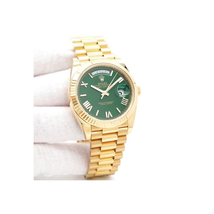 Rolex Day-Date228238 Day Date 40 18K Yellow Gold with Green Roman Dial