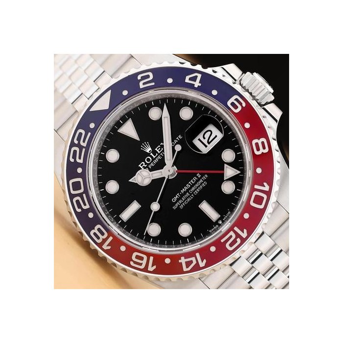 Rolex GMT-Master II2022 Card Rolex Gmt Master II 126710blro Pepsi Blue Red Jubilee Steel Watch