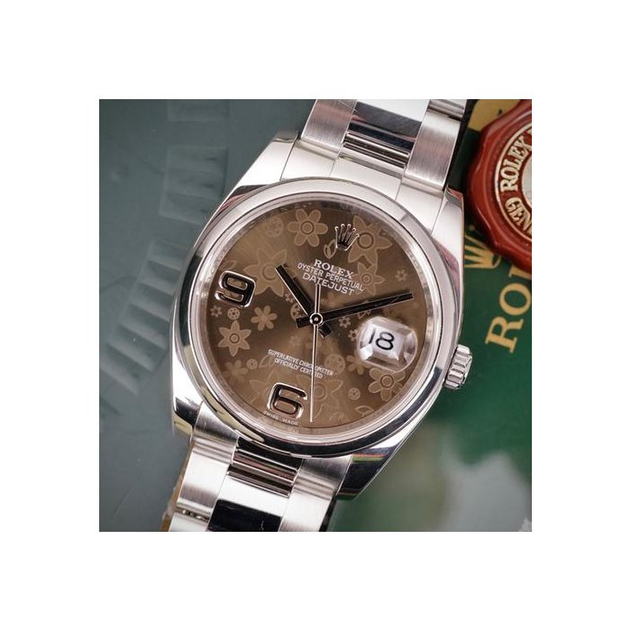 Rolex Datejust36 Box Papers Serviced Bronze Flower Dial Ref. 116200