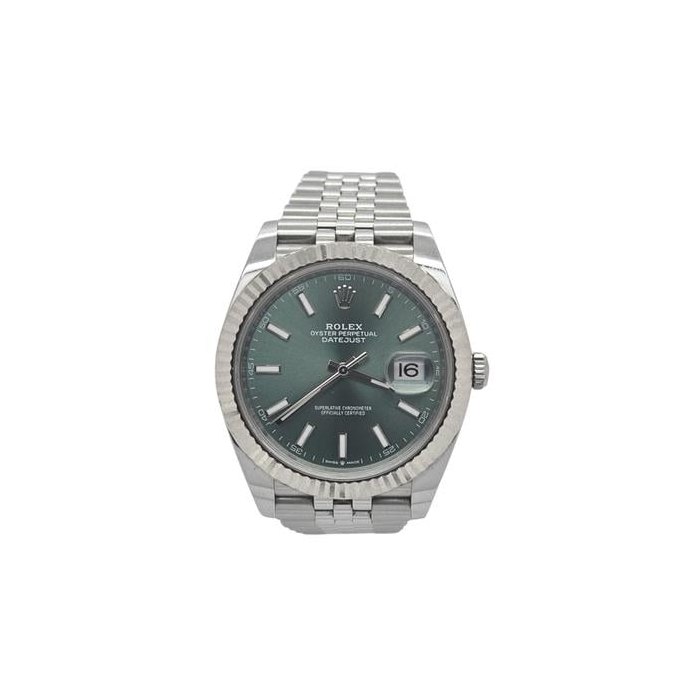 Rolex Datejust41 Oyster Perpetual Jubilee Green Dial Fluted Bezel 126334