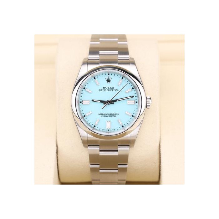 Rolex Oyster PerpetualNEW Factory Stickers 2026 Oyster Perpetual 36 Tiffany Turquoise Blue Oyster 126000 NEW Factory Stickers 2026 Full Set