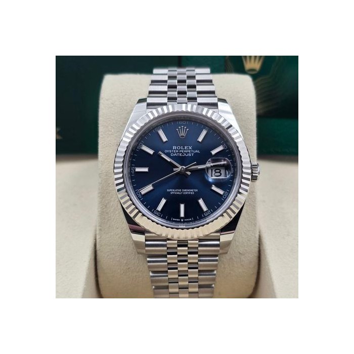 Rolex Datejust41 NEW 2026 Datejust 41mm 126334 Blue Stick Dial Jubilee Fluted