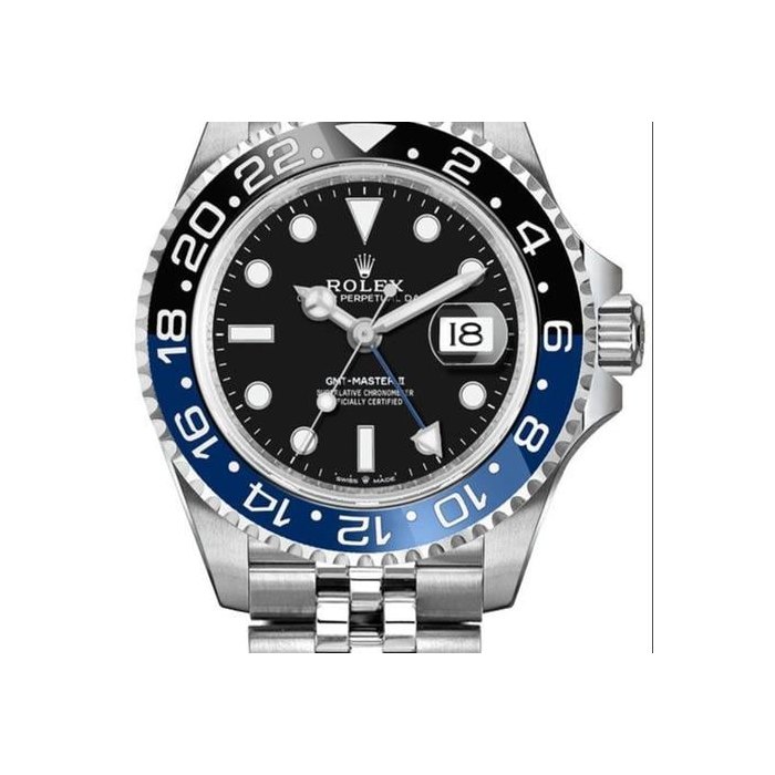 Rolex GMT-Master IIBatgirl Black/Blue Bezel Black Dial Oyster Steel Men's Watch 126710BLNR-0002 Includes Box