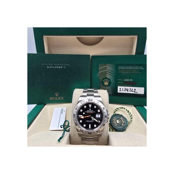Rolex Explorer II2022 FULL SET Explorer II 42mm 226570 Steel Black Dial