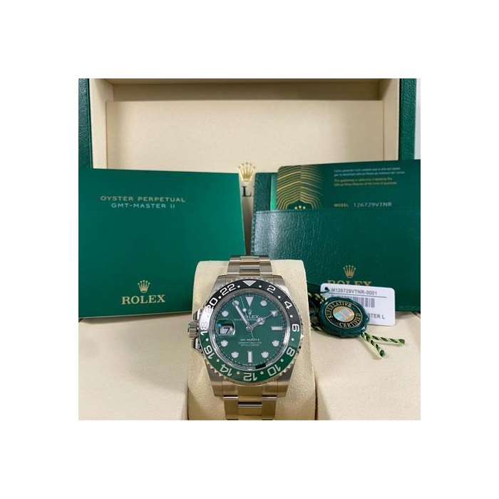 Rolex GMT-Master IINEW 2026 UNWORN Gmt-master II White Gold "Sprite" 126729VTNR FULL SET Partial Stickers