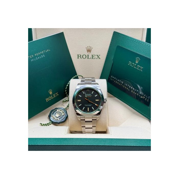 Rolex Milgauss116400GV 2020 DISCONTINUED Black Dial Green Crystal - Complete Set