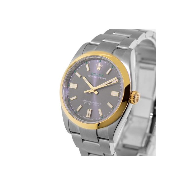 Rolex Oyster Perpetual36mm Steel Slate Index Dial & Yellow Gold Smooth Bezel NEW RELEASE Full Set Ref. 126003
