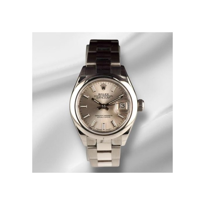 Rolex Lady-Datejust28mm Datejust StainlessSteel Smooth Oyster Silver Dial Ladies Watch 279160