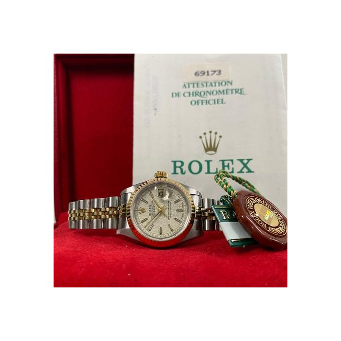 Rolex Lady-DatejustVery Good Condition 1987 Lady-Datejust 2-Tone Jubilee Computer Index Dial 69173 FULL SET Steel & Yellow Gold