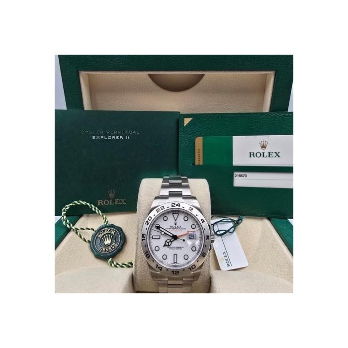 Rolex Explorer II2017 FULL SET Explorer II Stainless Steel White Orange 42mm Ref. 216570