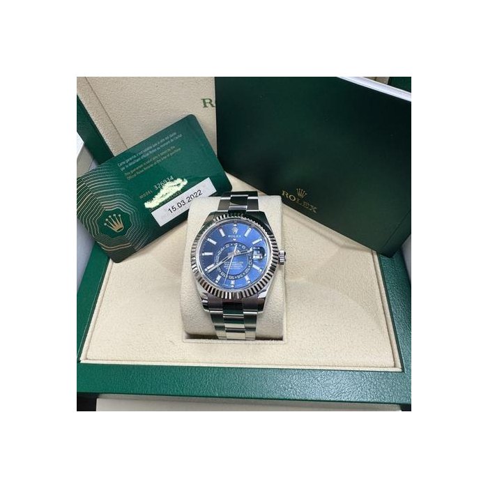 Rolex Sky-DwellerMint 2022 Sky-Dweller Steel Oyster Blue Index Dial 326934