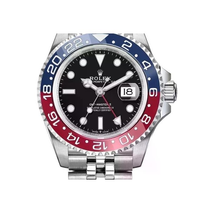 Rolex GMT-Master IIPepsi Black Dial Stainless Steel 40mm Men's Watch 126710BLRO-0001 Includes Box