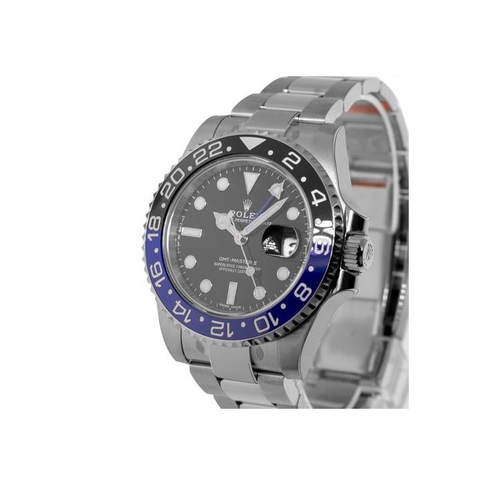 Rolex GMT-Master II"Batman" New Old Stock 40mm Stainless Steel Black & Blue Bezel 116710 Full Factory Stickers White tag Ref. 116710BLNR