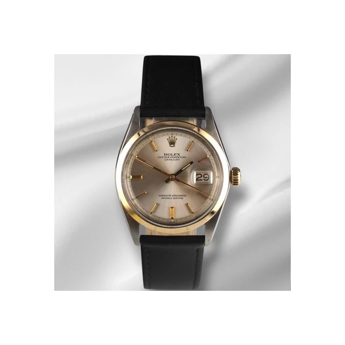 Rolex DatejustVintage 36mm Datejust Silver Dial Steel YG Smooth Mens Watch 1600/3