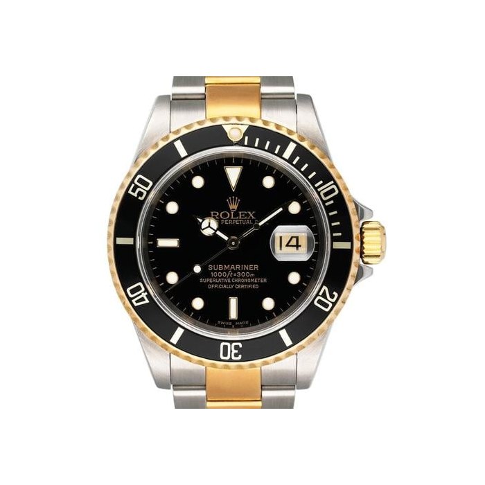 Rolex Submariner Date16613 Two-Tone Mens Watch Box Papers