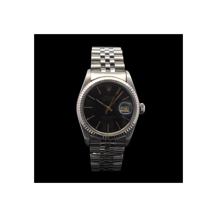 Rolex DatejustBlack Dial w Gold-Tone Indices | Unpolished | Ref. 16014