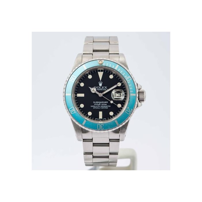 Rolex Submariner DateVintage 1984 Submariner Date Blue Ghost Bezel Stainless Steel 40mm (16800) - FULL SET Box & Papers 1984