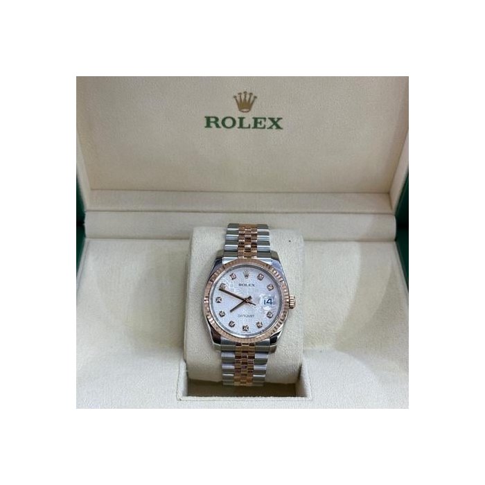 Rolex Datejust116231 DateJust 36mm Two-Tone Rose Gold Anniversary Diamond Dial