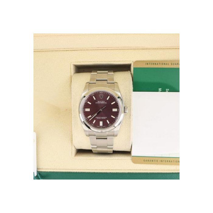 Rolex Oyster Perpetual2017 Oyster Perpetual 116000 Red Grape Dial SS Oyster With Papers 36mm