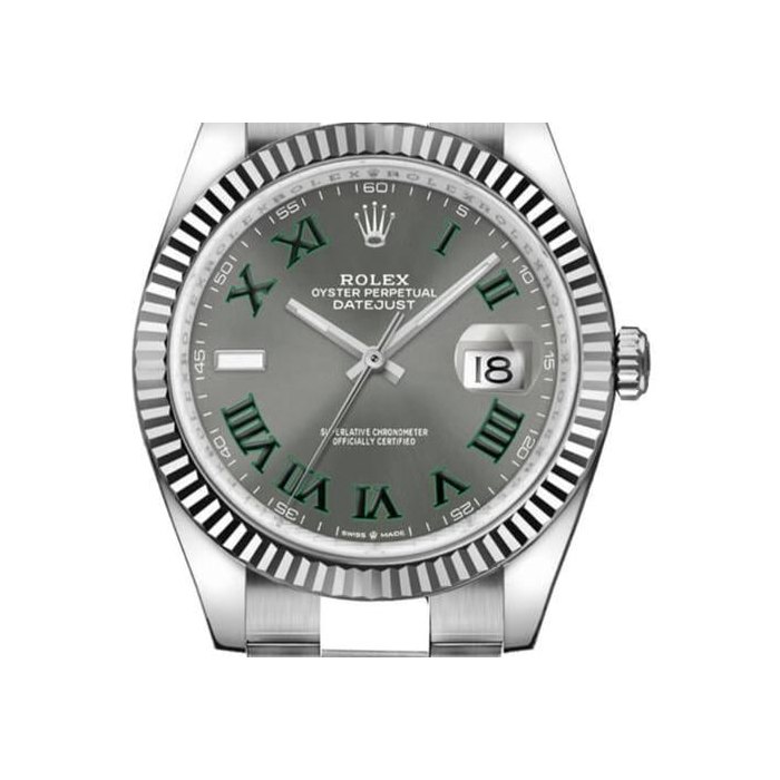 Rolex Datejust36mm Gray Wimbledon Dial Midsize Stainless Steel Oyster Watch 126234-0046 Complete Full Set