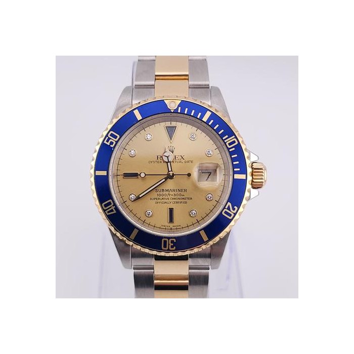Rolex Submariner DateTwo Tone Rolex Submariner "Serti" 40MM 16613