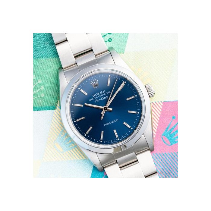 Rolex Air King1990 Ref. 14000 / Blue Sunburst Dial / Mint Example