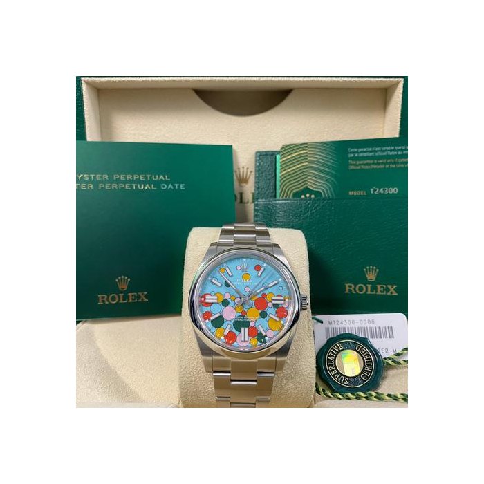Rolex Oyster PerpetualNEW Old Stock 2023 UNWORN Oyster Perpetual 41 Celebration Dial 124300 FULL SET
