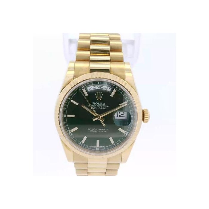 Rolex Day-Date"President" 118238 18k Yellow Gold Green Dial Presidential Watch