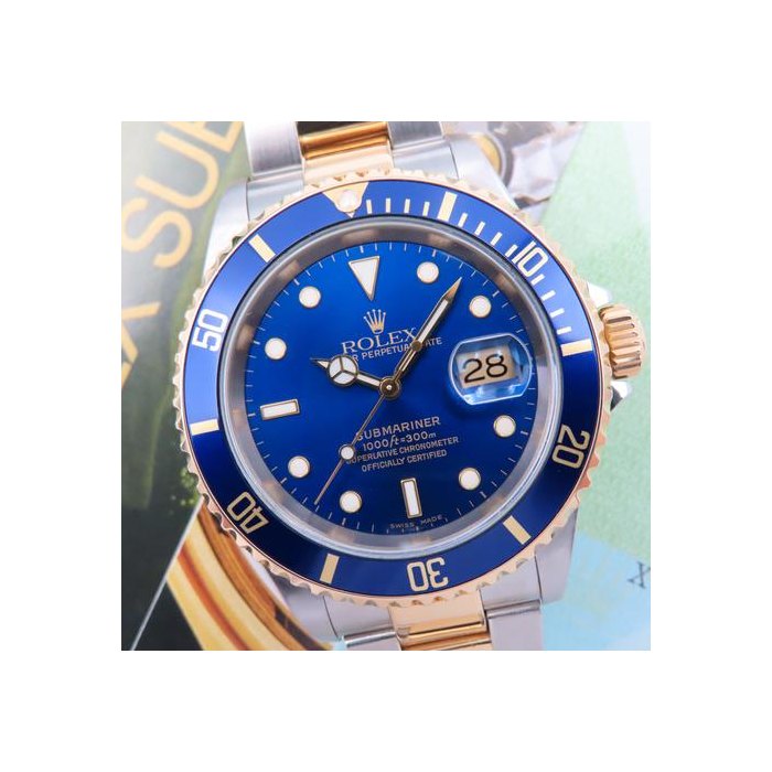 Rolex Submariner Date16613 "Bluesy" Men's Vintage 40mm Wristwatch - 2002