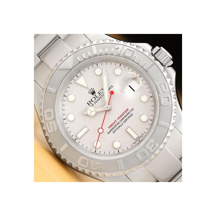 Rolex Yacht-Master2002 Paper Rolex Mens Yacht-master 16622 40mm Platinum Steel Oyster Band Watch