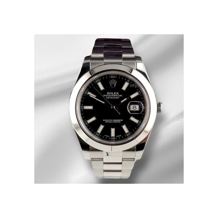 Rolex Datejust II41mm Datejust II Black Stick Dial Auto Oyster Steel Men's Watch 116300
