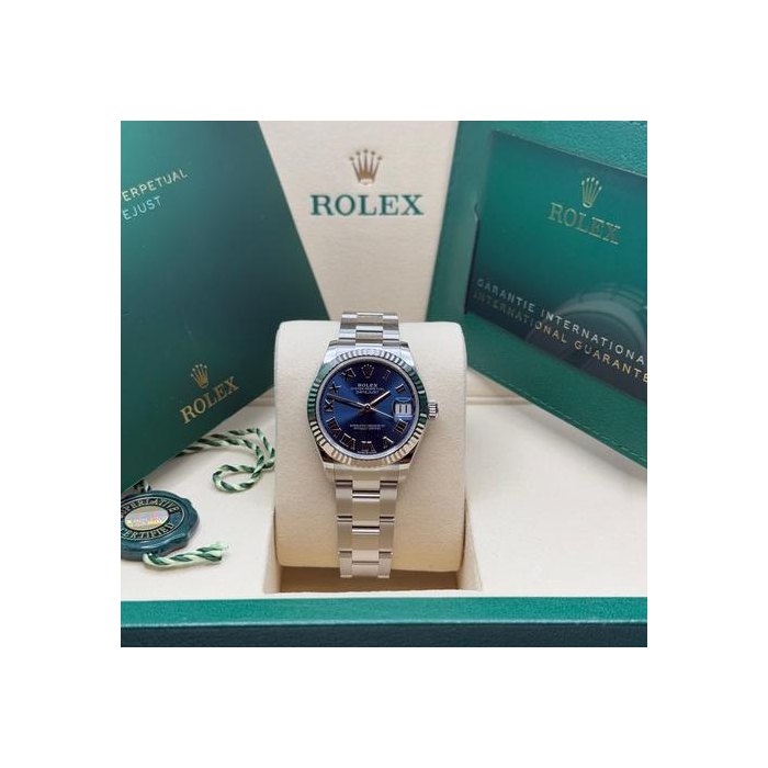 Rolex Datejust31 NEW 2025 Blue Roman Dial Stainless Steel Fluted Bezel Oyster Bracelet Ref. 278274