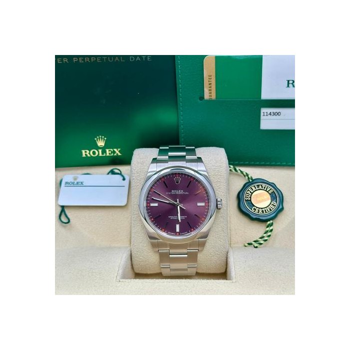Rolex Oyster Perpetual39mm Grape Dial Ref. 114300