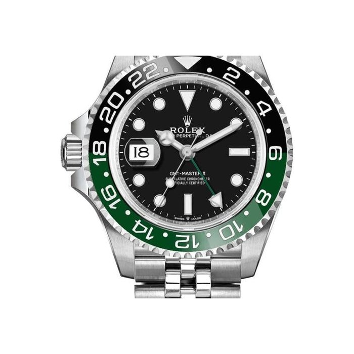 Rolex GMT-Master IISprite Black Dial Black/Green Bezel Jubilee Men's Watch 126720VTNR-0002 Full Complete Set