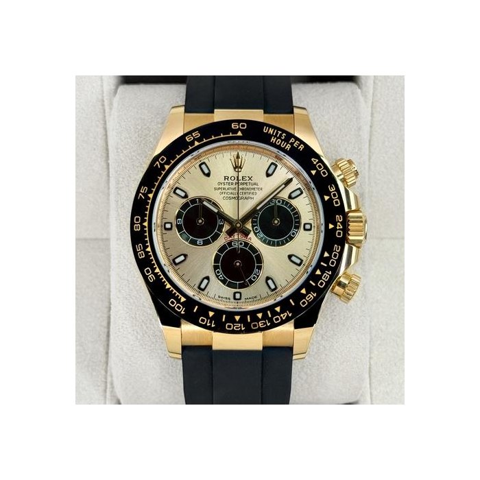 Rolex Daytona2022 Daytona 40mm 116518LN Yellow Gold Oysterflex Champagne Dial