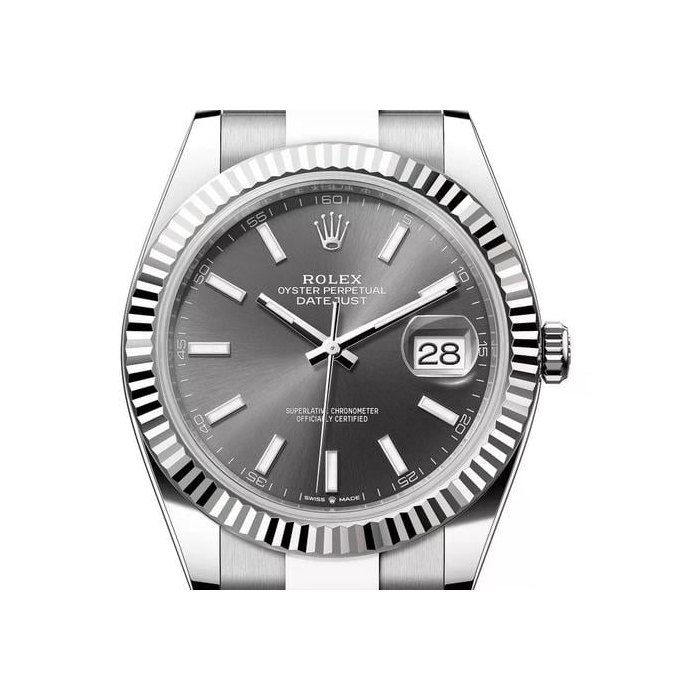 Rolex DatejustUnworn 2026 41mm Slate Index Dial Fluted Bezel Oyster Ref. 126334
