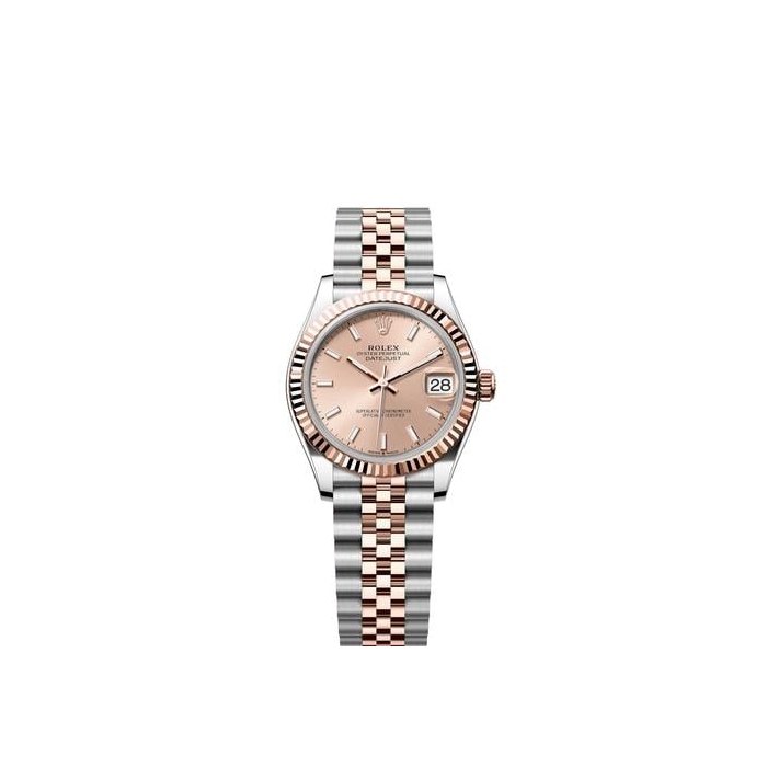Rolex Datejust31 Rose Pink Index Dial Two Tone Rose Gold Fluted Bezel Jubilee Bracelet Ref. 278271