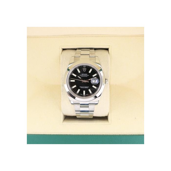 Rolex Datejust II2016 Datejust 116300 Black Dial Smooth Bezel SS Oyster No Papers 41mm