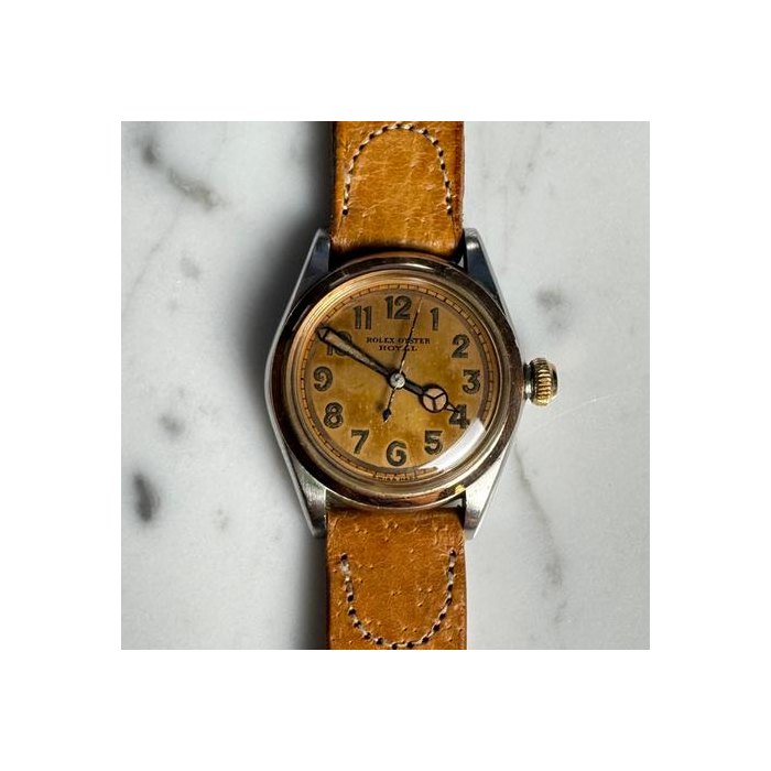 Rolex OysterRoyal 1940’s Steel/Pink Gold Salmon Dial Arabic Numerals Unpolished (Serviced June 2026) Ref. 3121