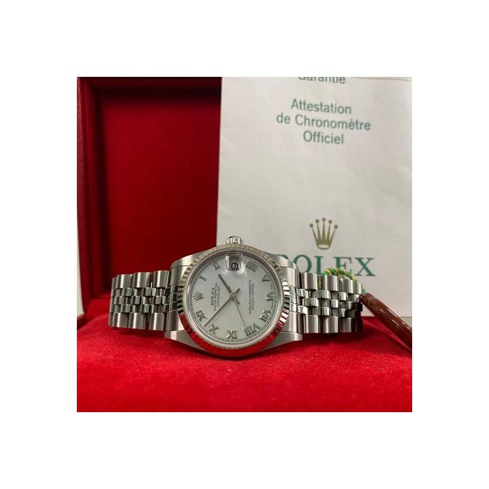 Rolex DatejustUNPOLISHED 2004 Very Good Condition Datejust 31 Steel Jubilee Mother-of-Pearl Roman Dial FULL SET 78274