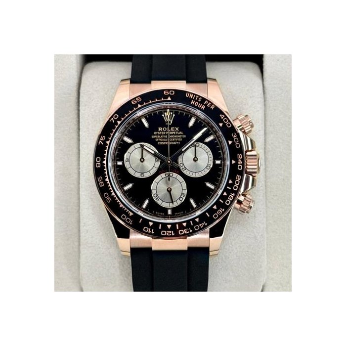 Rolex DaytonaNEW 2026 Daytona 40mm 126515LN Rose Gold Oysterflex Black Dial